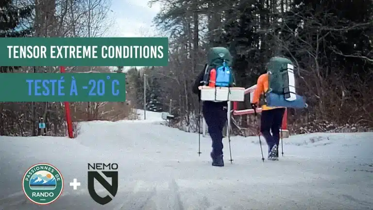 Revue du matelas NEMO Tensor extreme conditions par Passionnés de Rando en camping d’hiver à -20.